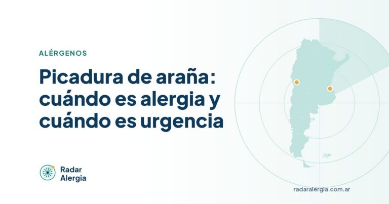 Radar Alergia: Picadura de araña: cuándo es alergia y cuándo es urgencia